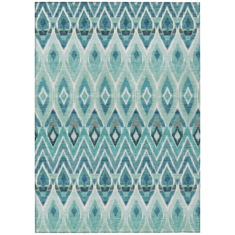 Machine Washable Indoor/ Outdoor Chantille Geometric Boho Rug