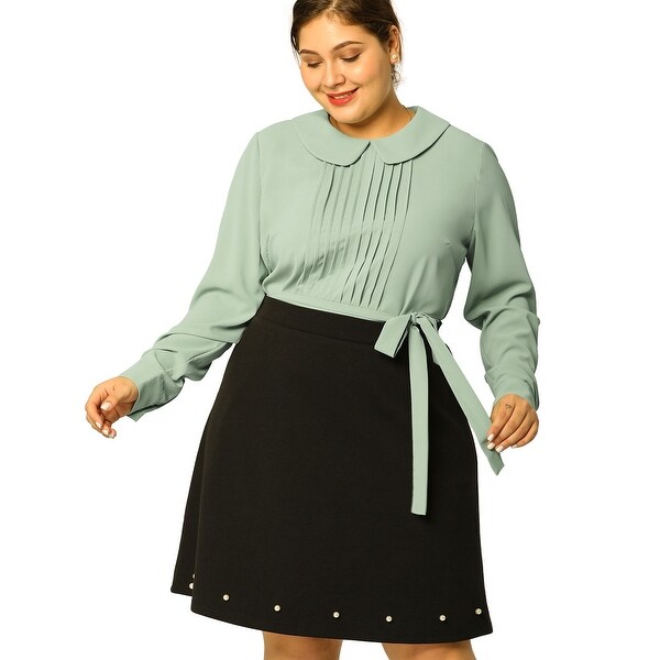 Peter pan collar blouse plus size