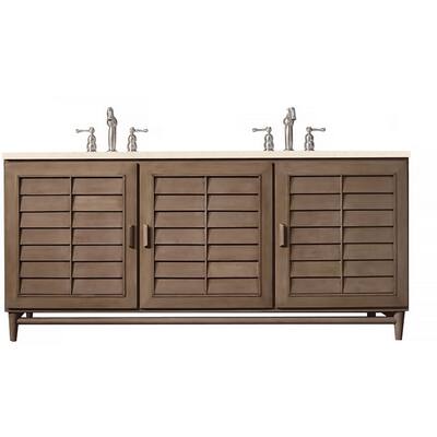 James Martin Vanities Portland 72" Double Basin Hardwood Vanity Set