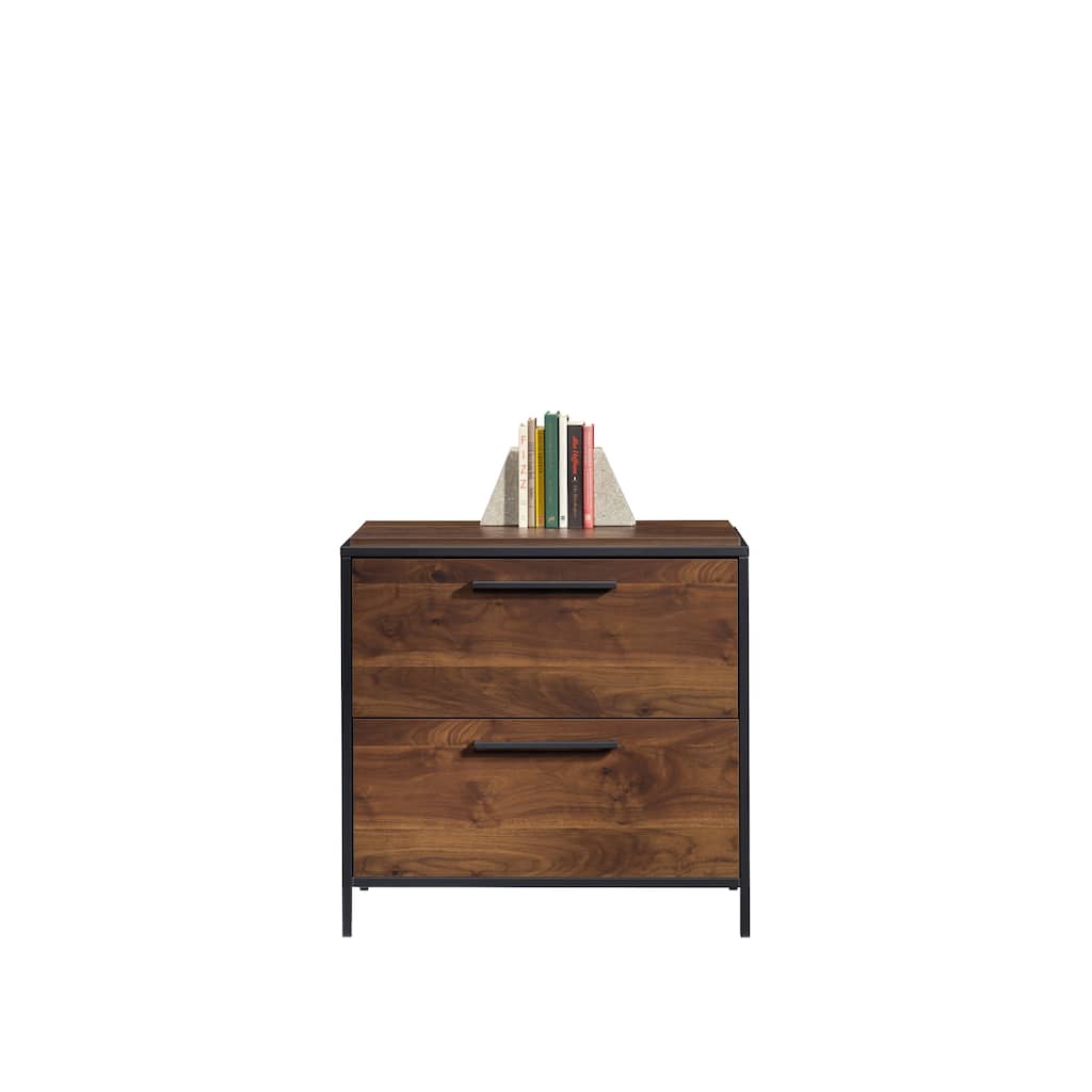 Wood Lateral File with Large Drawers, Brown