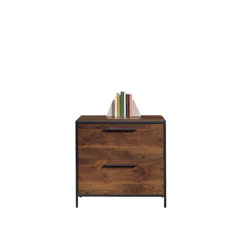 Wood Lateral File with Large Drawers, Brown