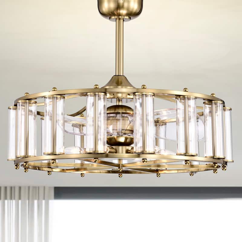 Tobias 29 Inch Brass Finish Modern Fandelier - N/A - Brass