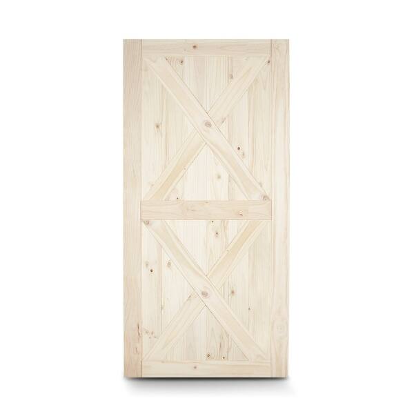 Belleze 42 X 84 Natural Pine Unfinished Sliding Barn Door Double X Standard On Sale Overstock 22528810