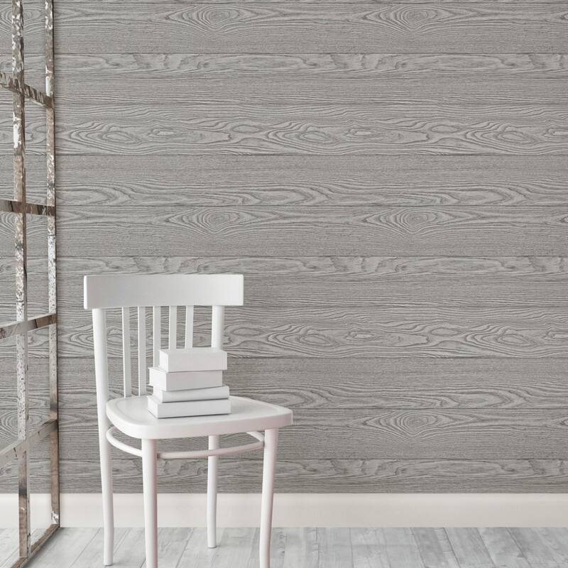 NuWallpaper Grey Salvaged Wood Peel & Stick Wallpaper - 216in x 20.5in x 0.025in