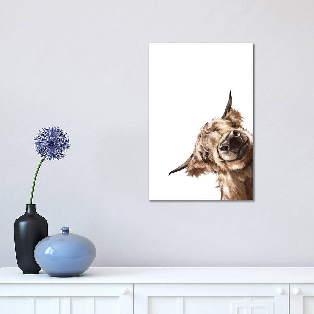 iCanvas "Sneaky Highland Cow" by Big Nose Work Canvas Print