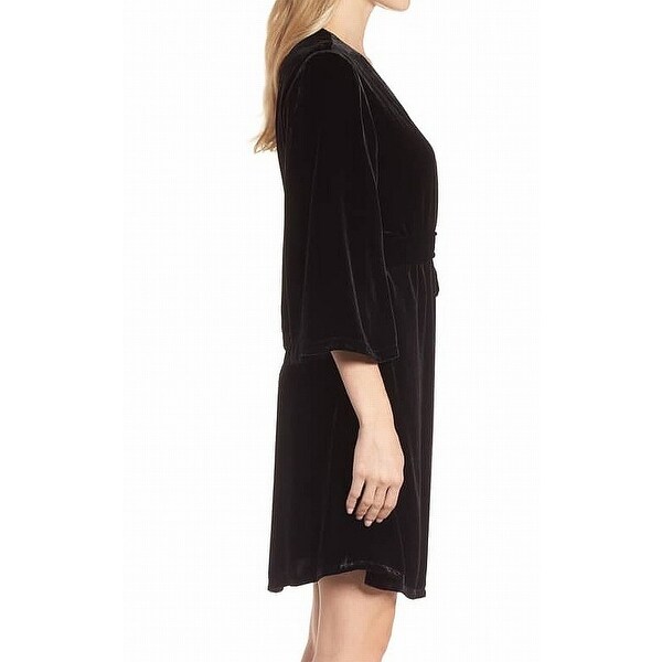 eileen fisher black velvet dress