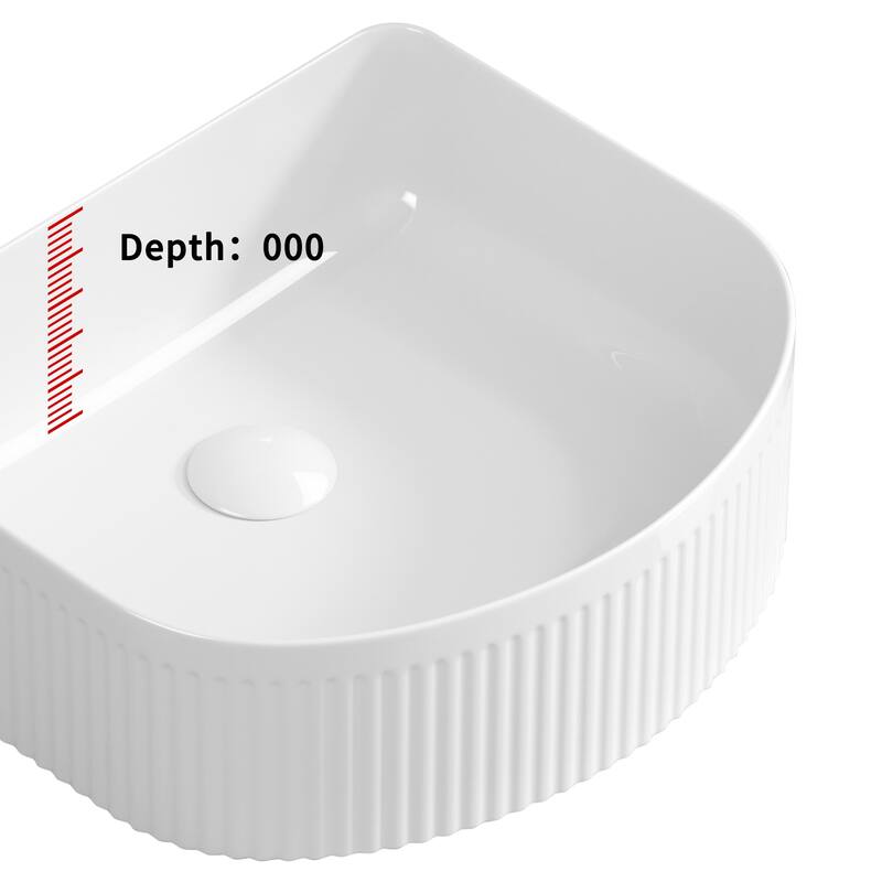 GDFStudio - Adrian Porcelain Vessel Sink with Modern Countertop Bathroom Basin Design