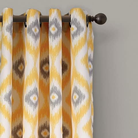 Lush Decor Diamond Ikat Room Darkening Window Curtain Panel Set - 52"W x 84"L - 52"W x 84"L