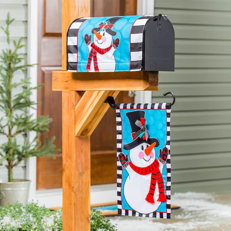 Patterned Snowman Garden Applique Flag
