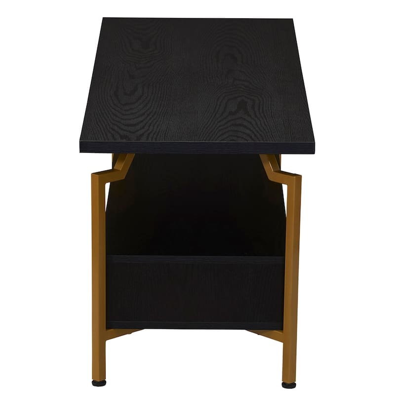 Household Essentials Modern Wood TV Stand, Rustic Hickory
