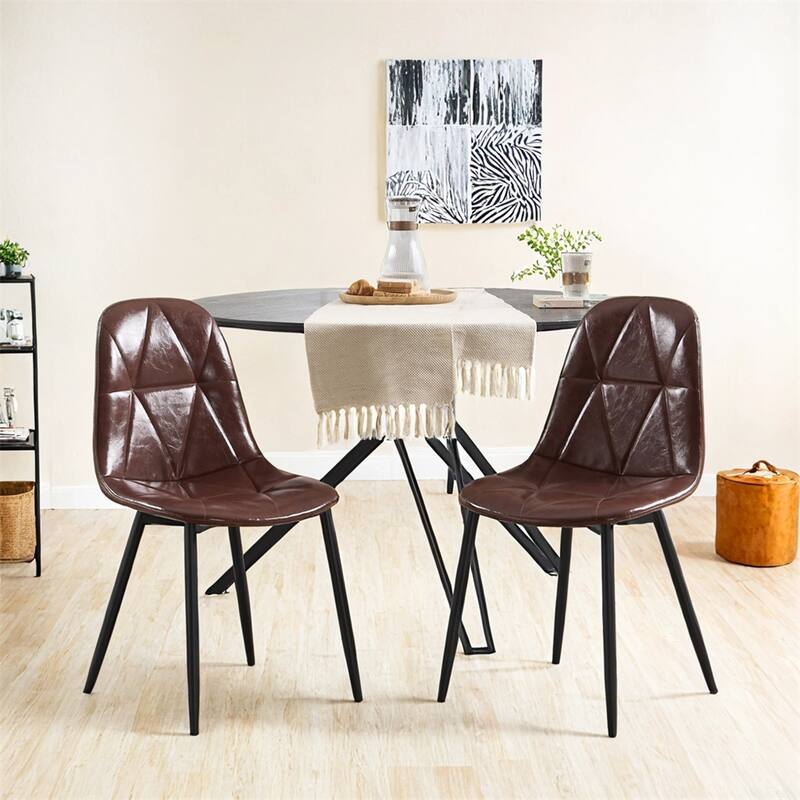 Dining Chairs Set of 2,Upholstered Faux Leather Dining Room Chairs