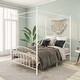 preview thumbnail 4 of 4, Full Size Metal Canopy Bed Frame with Ornate European Style Headboard & Footboard - Sturdy Steel Platform, Under-Bed Storage