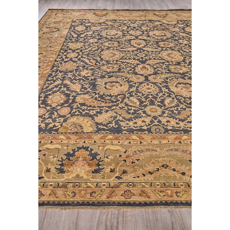 EXQUISITE RUGS ONE-OF-A-KIND Rare and Unusual Agra Hand Knotted Brown Rug - 12'6"x15'