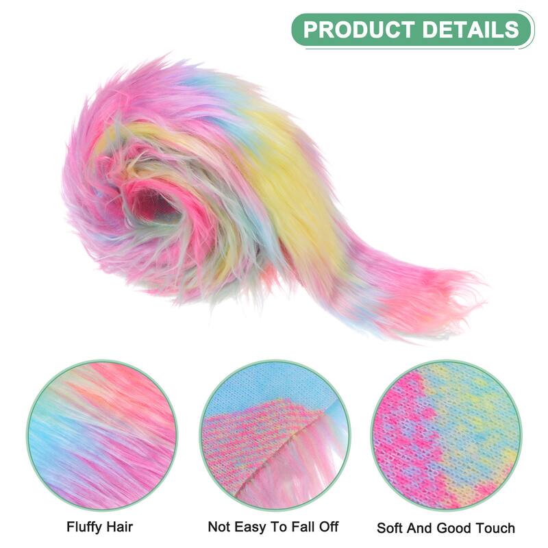 Faux Fur Fabric Precut Strips, 59x2 Inch for DIY Crafts Christmas Iridescent - Iridescent