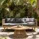 Option Teak Finish+Dark Grey Cushion+Grey rope