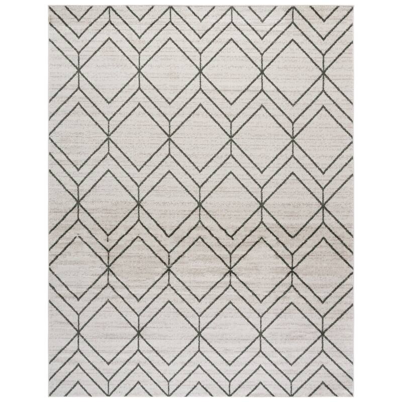SAFAVIEH Adirondack Juvelina Modern Geometric Rug - 8' x 10' - Ivory/Dark Green