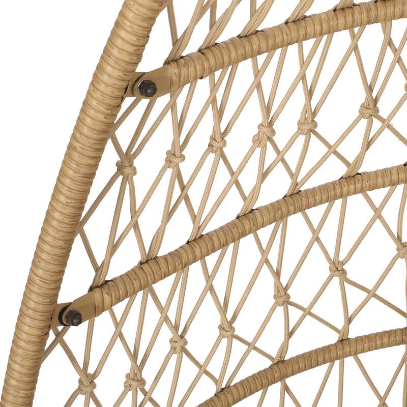 Elmcrest Outdoor Wicker and Rope Hanging Chair with Stand by Christopher Knight Home - 400 lb limit