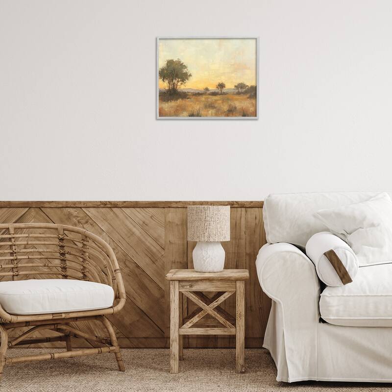 Stupell Honey Hued Horizon Framed Giclee Art Design By Petal Prints Design