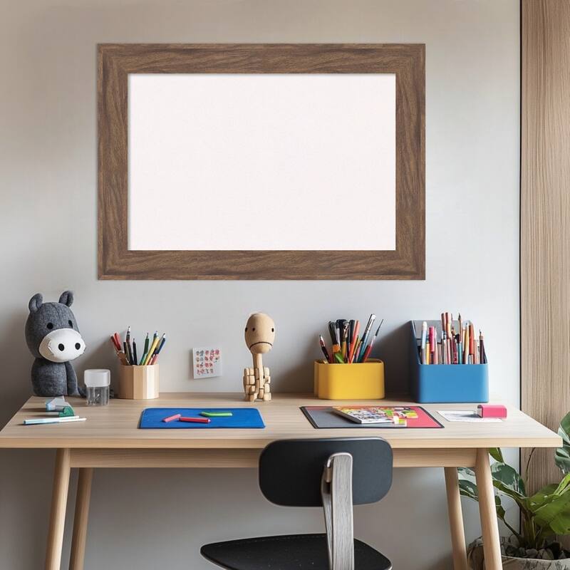 Pia Medium Brown Framed Cork Board - Bulletin Board, Organization Board, Pin Board