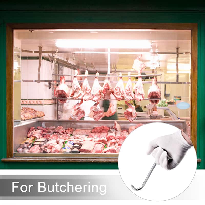 T-Handle Meat Boning Hook, Stainless Steel T Hook for Kitchen - Silver Tone