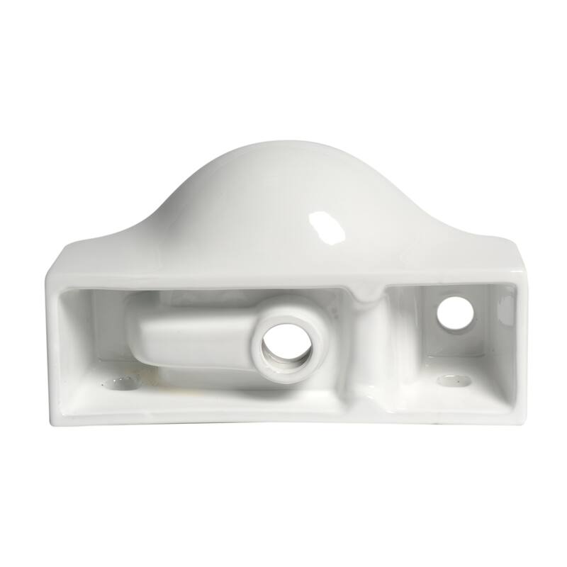 White 18" Small Wall Mounted Ceramic Sink with Faucet Hole