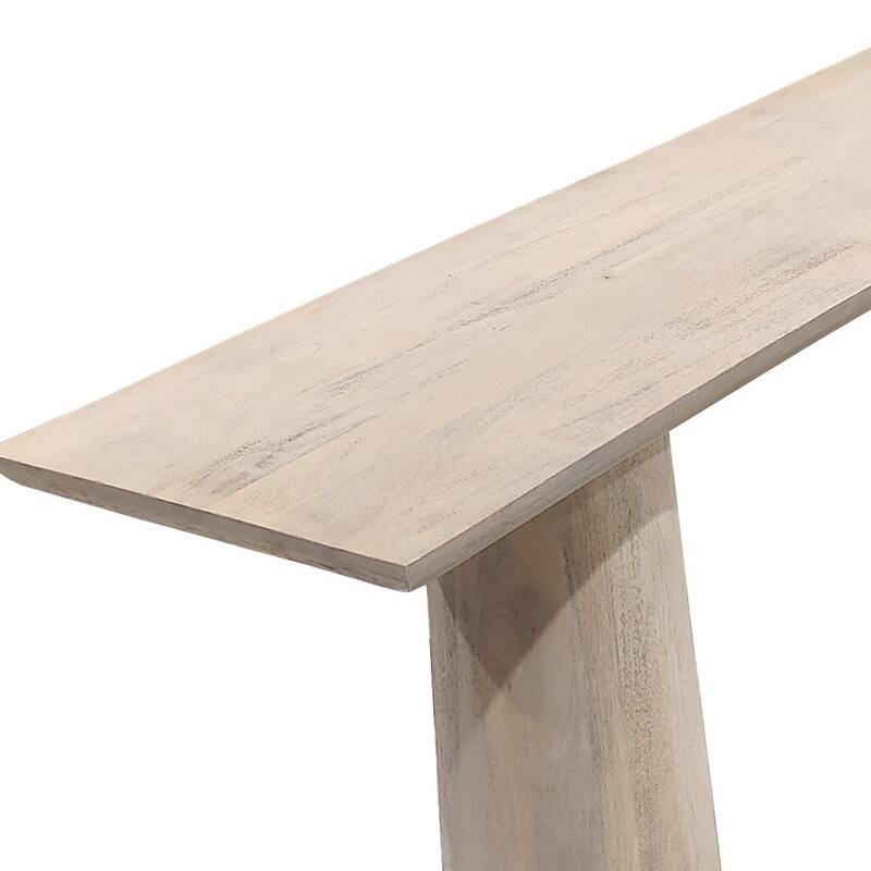 HomeRoots 72" Natural Solid Wood Distressed Double Pedestal Console Table - 72' X '30' X '18