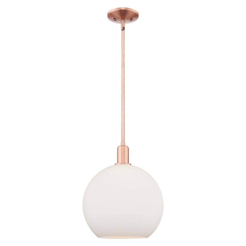 Innovations Lighting Endless Possibilities Arcadia - Athens - 1 Light 12" Stem Hung Mini Pendant - Antique Copper/Matte White