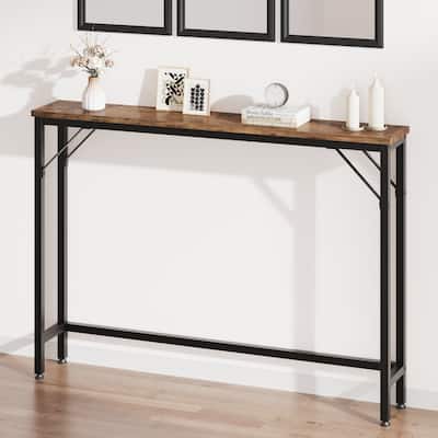 5.9" Narrow Sofa Table, Skinny Console Table with Storage