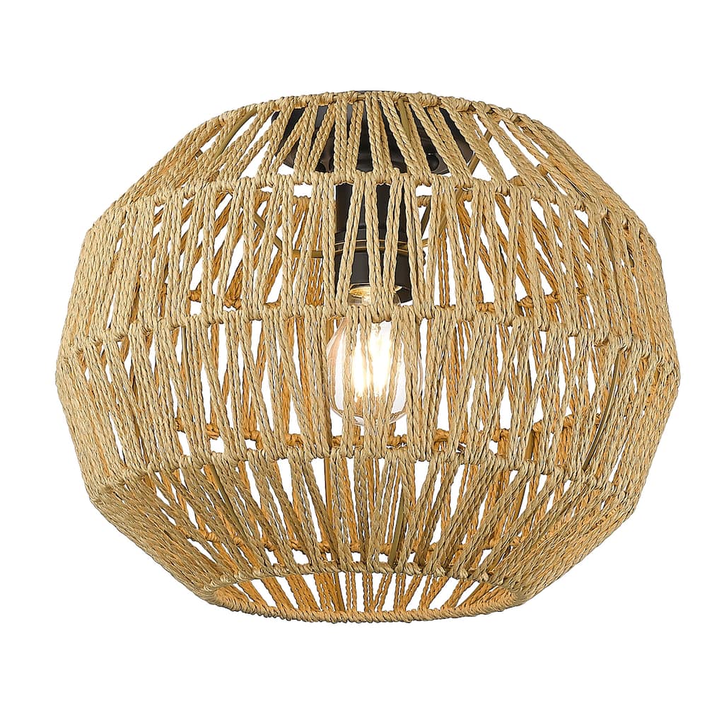 Golden Lighting Florence 1-light Flush Mount in Matte Black - Matte Black