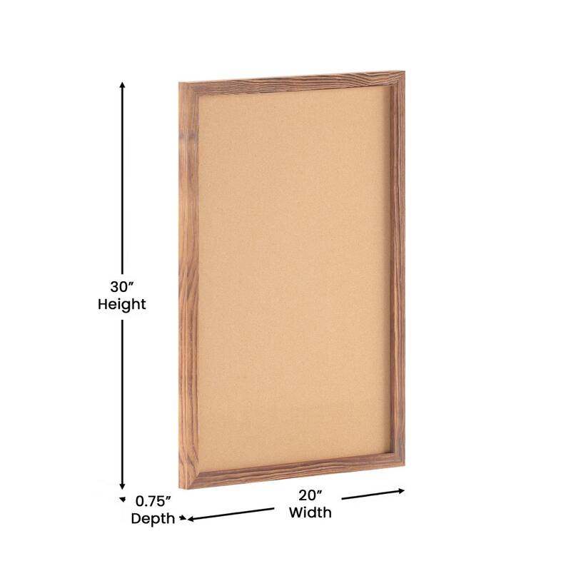 Commercial Wall Mount Cork Board with Wooden Push Pins