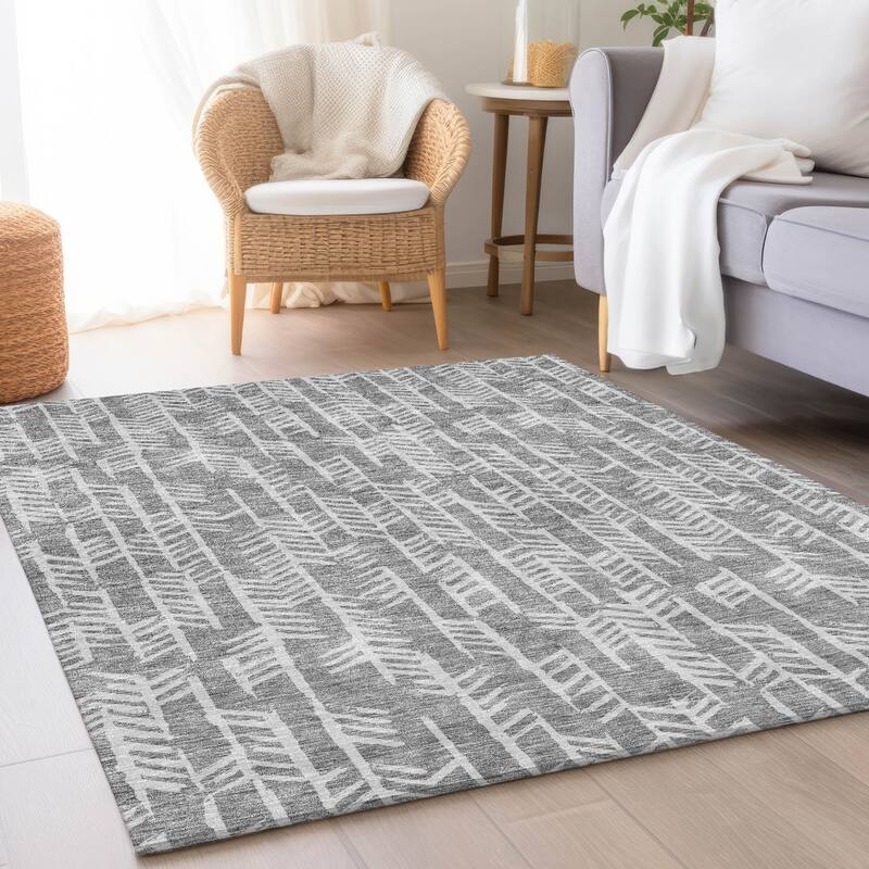 Premium Washable Super Soft Modern Arrows Mayfield Rug - Gray - 5' x 7'6"