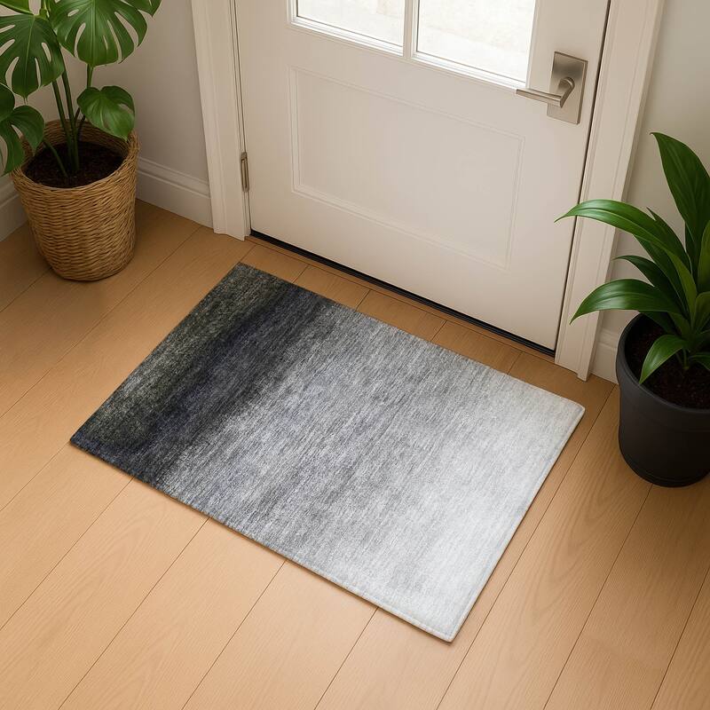 Premium Washable Super Soft Abstract Ombre Mayfield Rug - Silver - 1'8" x 2'6"