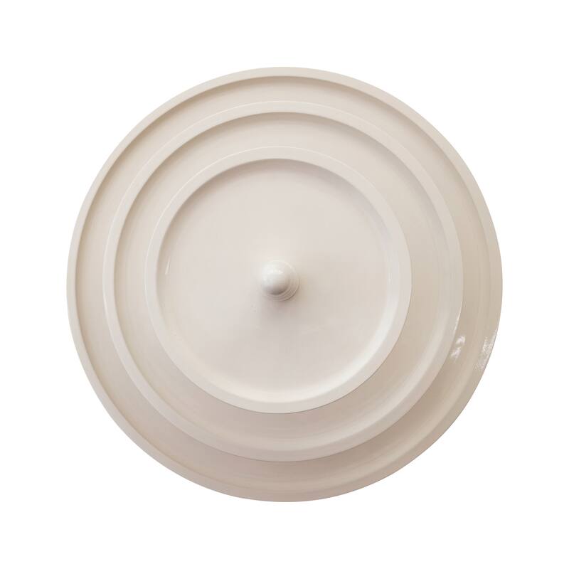 Wood Lacquered 3-Tier Round Tray - 15.75"L x 15.75"W x 11.81"H