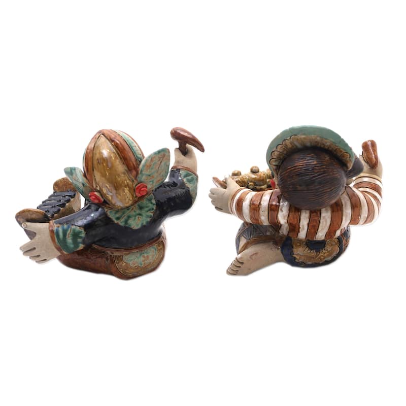 Novica Handmade Gamelan Loro Blonyo Ceramic Figurines (Pair)