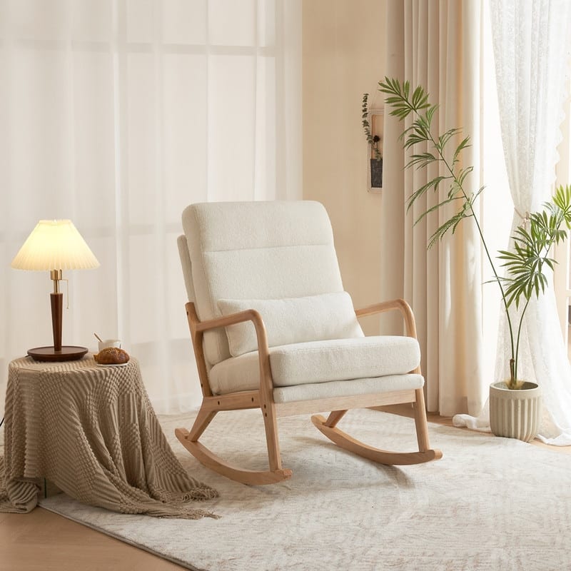 39.37'' W High-Back Dual-Use Upholstered Rocking Chair/Accent Chair