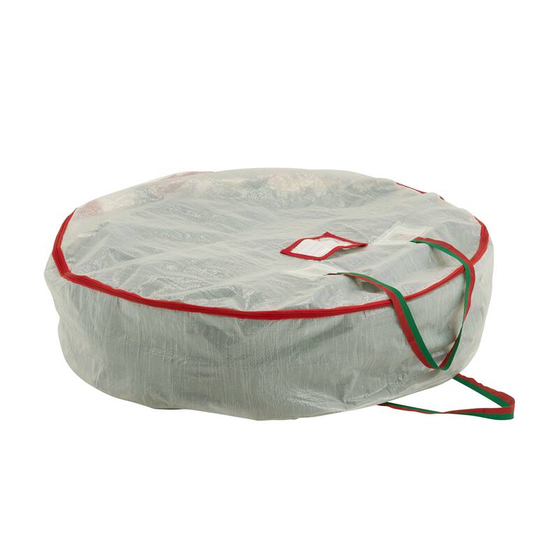 Household Essentials Christmas Wreath Storage Bag with Handles and Reusable Label