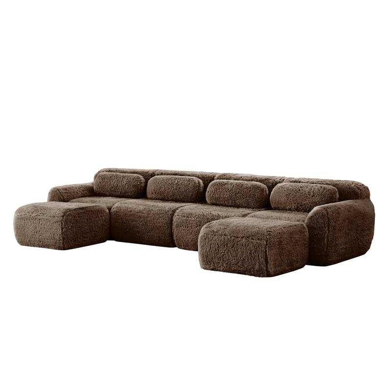 Anmytek Modern Comfortable U-Shaped Boneless Sofa - Free Combination, No Assembly Required, Full-Compression Vacuum Packed