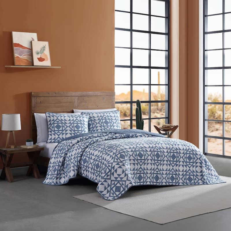 Wrangler Phoenix Patchwork Navy Cotton Quilt Set