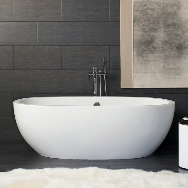Shop Avalon Nativestone Freestanding Soaking Tub Overstock 18225969