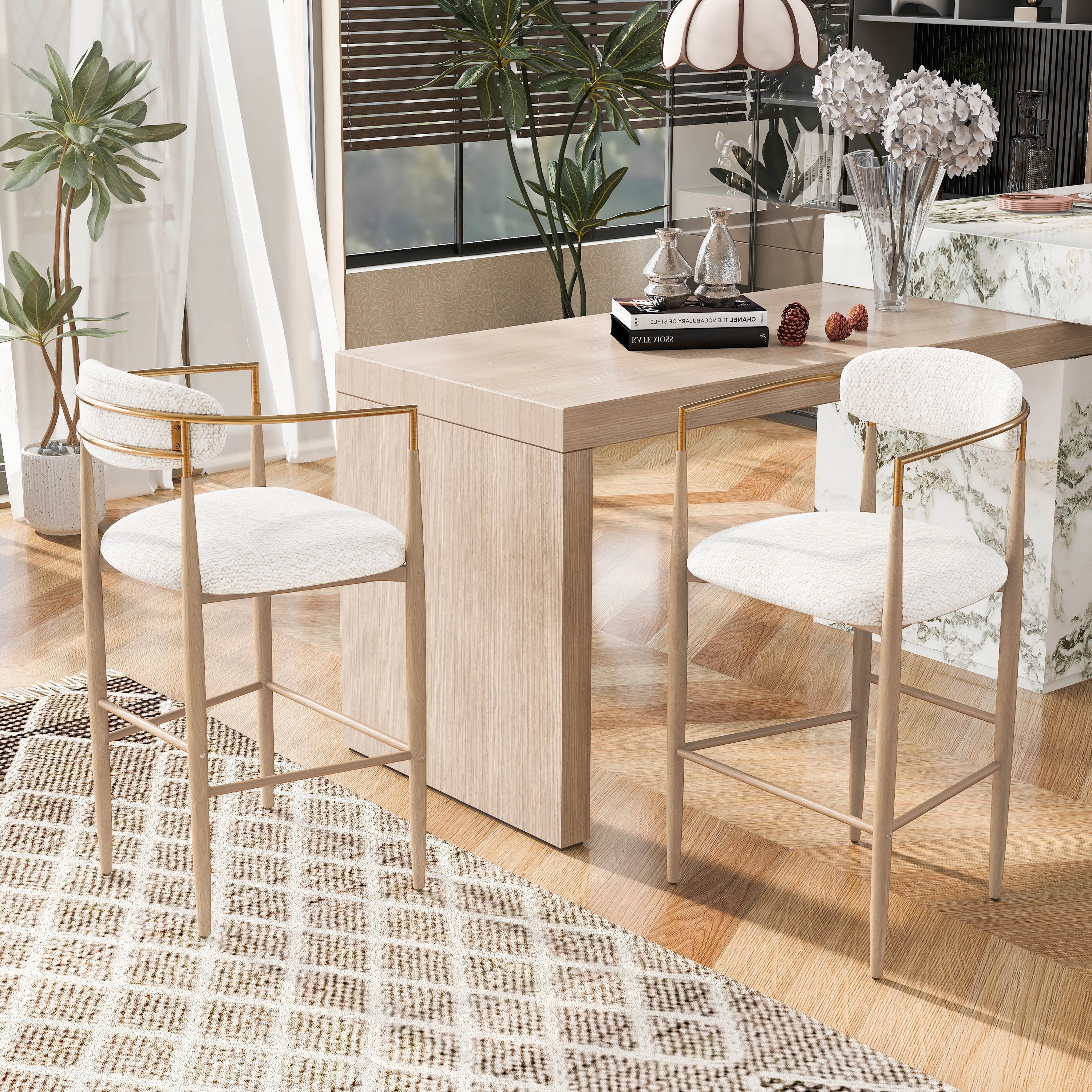 Christopher Knight Home Elmore Fabric and Iron 30 Inch Barstools (Set of 2)