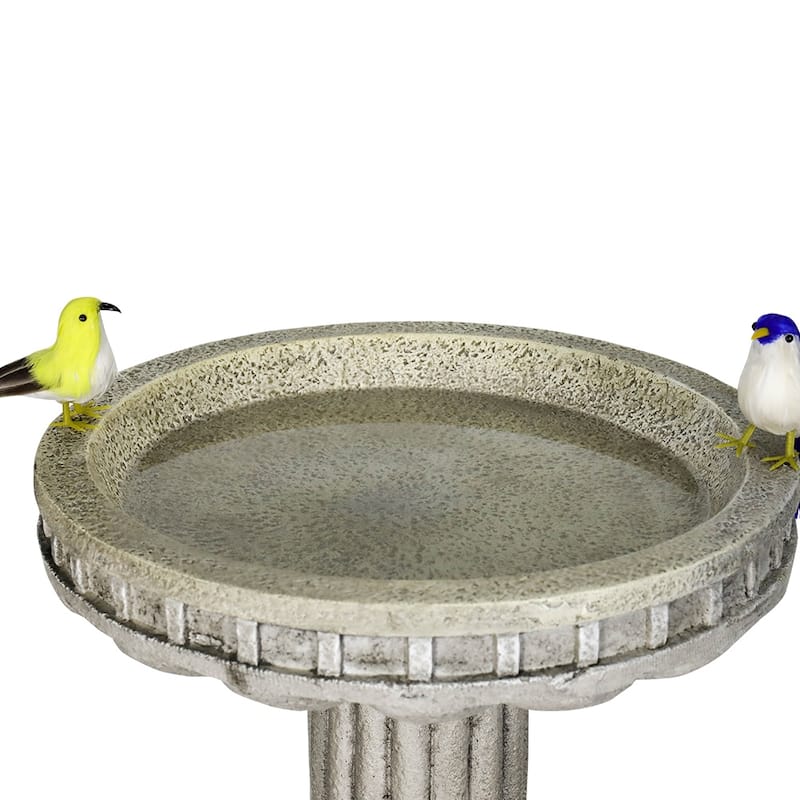24 Inch Height Modern Outdoor Garden Bird Bath for Lawn Yard Decor