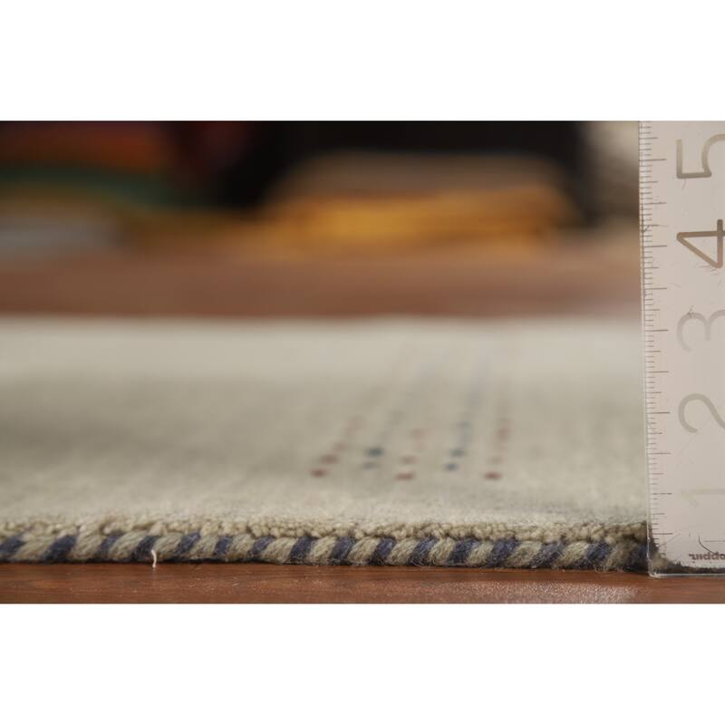 Hand Knotted Oriental 100% Wool Carpet Tribal Animal Pictorial Green Gabbeh Area Rug - 4' 11'' X 3' 0''