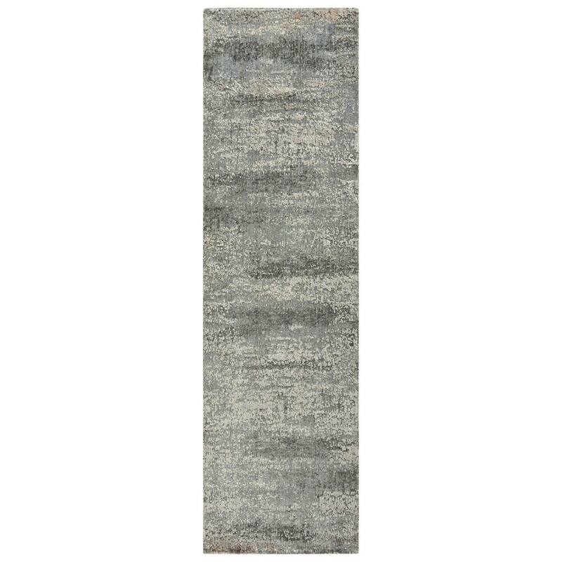 Alora Decor Radiant Abstract Wool Blend Rug - 2'6" x 8' - Dark Grey