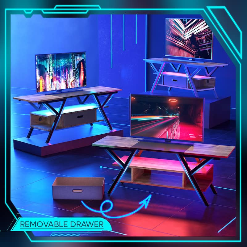 55 inch LED TV Stand for TVs up to 65 inch Media Console Entertainment Center with Drawer