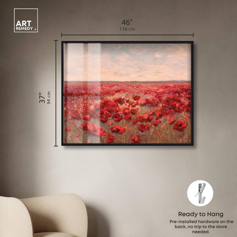 Sea of Red Poppies I Shadowbox by Art Remedy