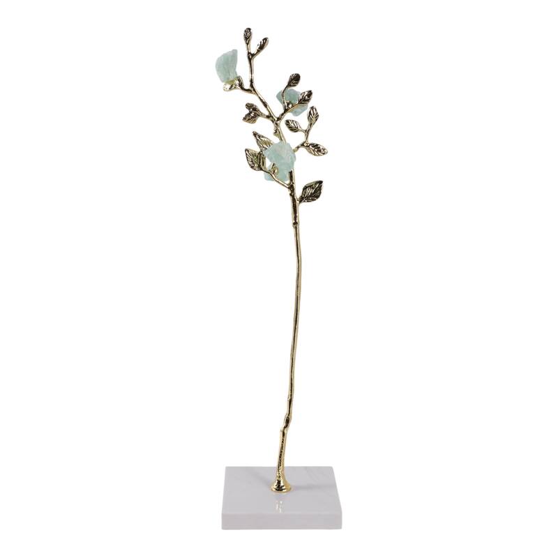 Metal Tree Sculpture on Marble Base Charming Living Room, Office, Home Decor