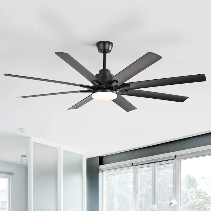 52"/66"/72"/76 Inch Modern Ceiling Fan with Dimmable LED Light ,Remote&APP Control,8 Blades for Large Living Room,Porch