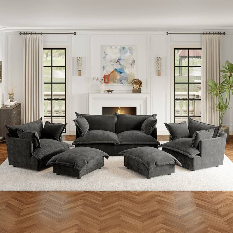 Cloud Chenille Upholstered Modular Sectional Sofa