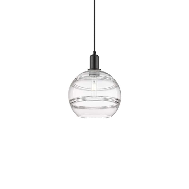 Innovations Lighting 716-1P-13-10 Rochester Pendant Rochester 10" Wide - Matte Black / Clear