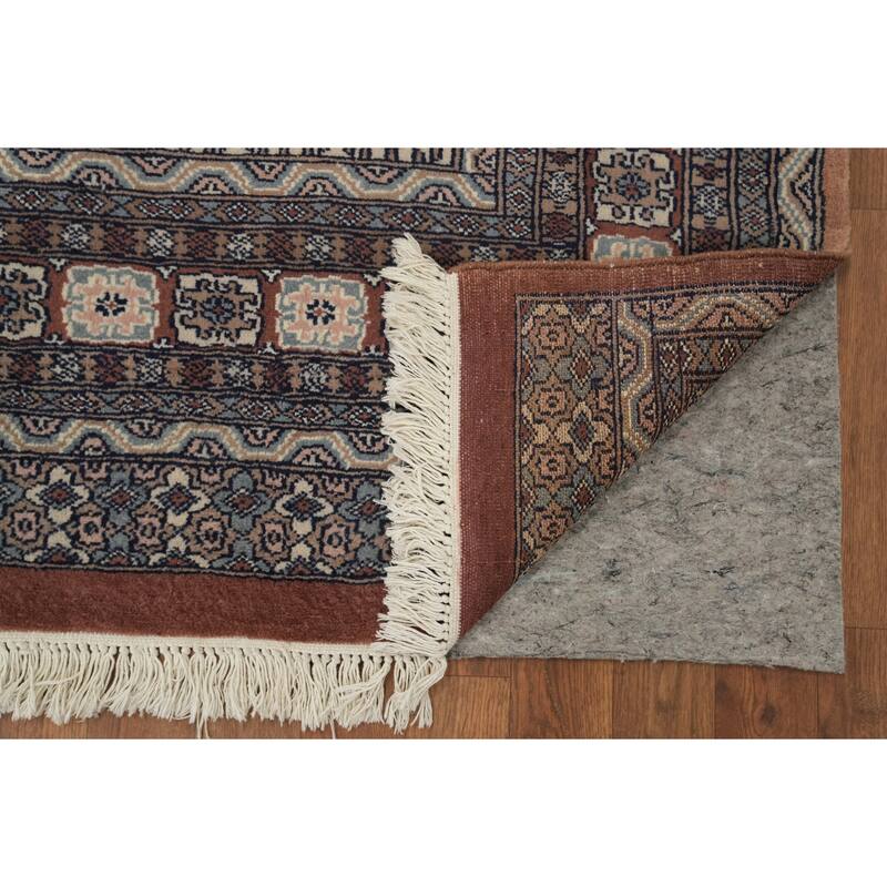 Hand Knotted Oriental 100% Wool Carpet Traditional Medallion Brown Bokhara Area Rug - 8' 11'' X 6' 1''